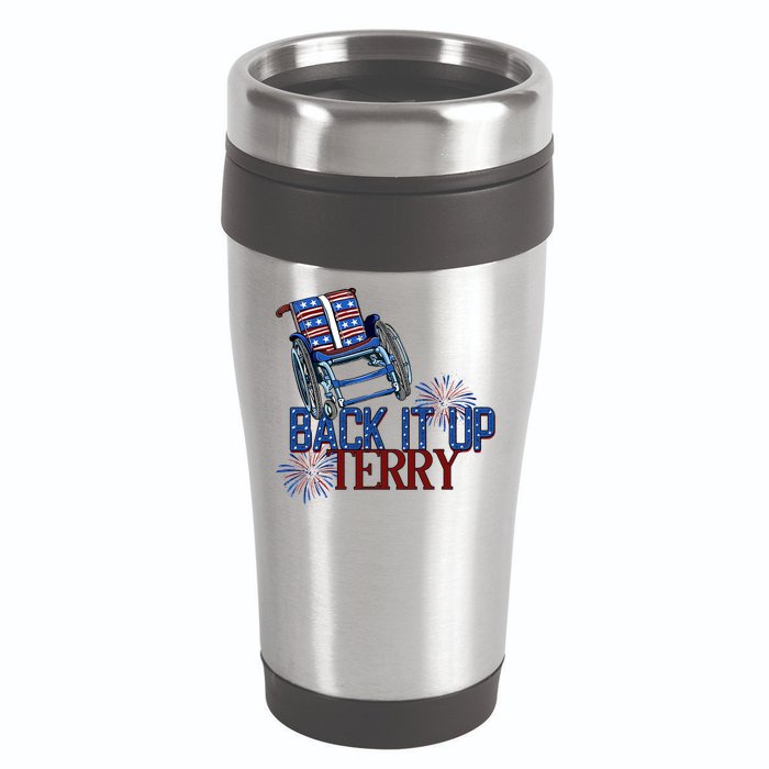 Back Up Terry Put It In Reverse Firework 4th Of July Groovy 16oz Travel Tumbler
