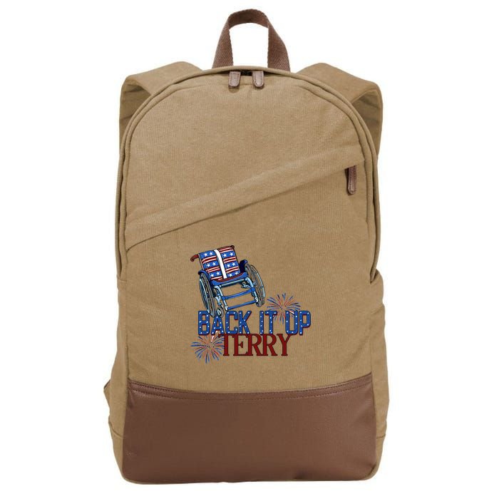 Back Up Terry Put It In Reverse Firework 4th Of July Groovy Cotton Canvas Backpack