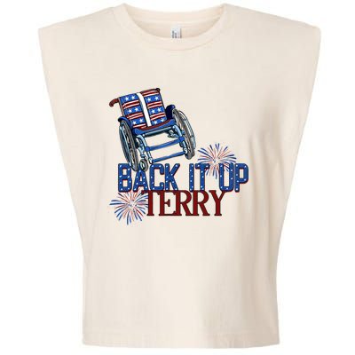 Back Up Terry Put It In Reverse Firework 4th Of July Groovy Garment-Dyed Women's Muscle Tee