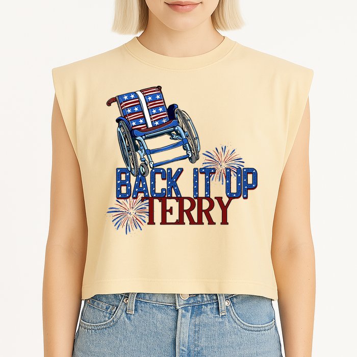 Back Up Terry Put It In Reverse Firework 4th Of July Groovy Garment-Dyed Women's Muscle Tee
