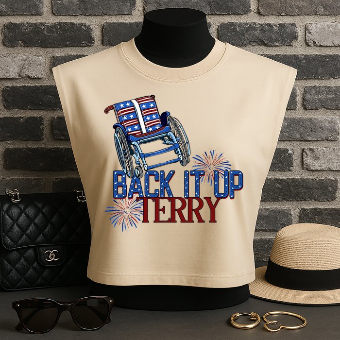 Back Up Terry Put It In Reverse Firework 4th Of July Groovy Garment-Dyed Women's Muscle Tee