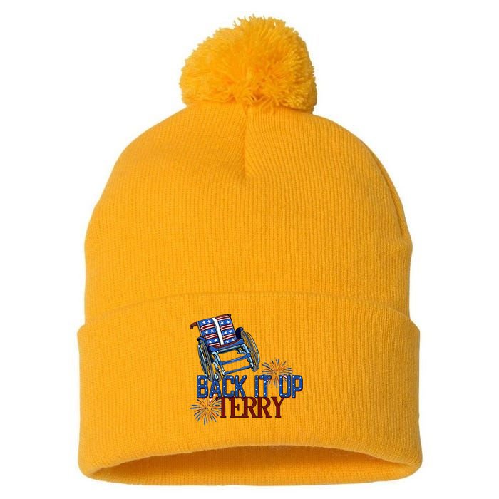 Back Up Terry Put It In Reverse Firework 4th Of July Groovy Pom Pom 12in Knit Beanie
