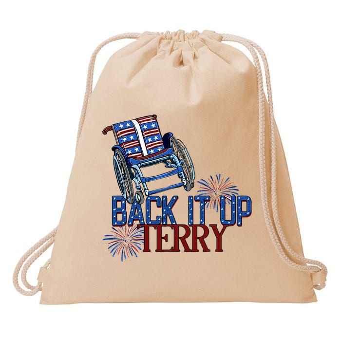 Back Up Terry Put It In Reverse Firework 4th Of July Groovy Drawstring Bag