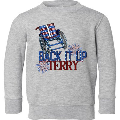Back Up Terry Put It In Reverse Firework 4th Of July Groovy Toddler Sweatshirt