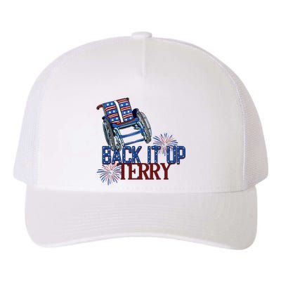 Back Up Terry Put It In Reverse Firework 4th Of July Groovy Yupoong Adult 5-Panel Trucker Hat