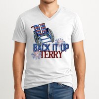 Back Up Terry Put It In Reverse Firework 4th Of July Groovy V-Neck T-Shirt