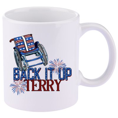 Back Up Terry Put It In Reverse Firework 4th Of July Groovy 11oz C Handle Ceramic Mug