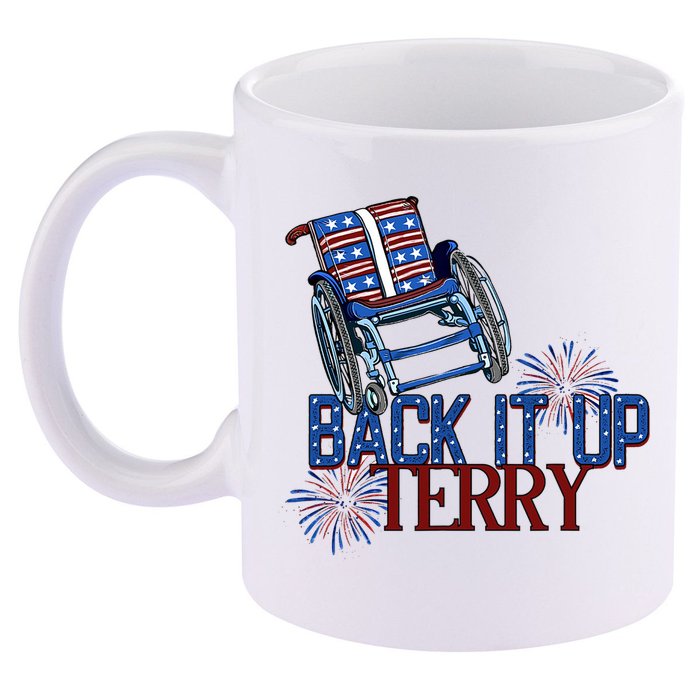 Back Up Terry Put It In Reverse Firework 4th Of July Groovy 11oz C Handle Ceramic Mug