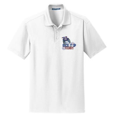 Back Up Terry Put It In Reverse Firework 4th Of July Groovy Dry Zone Grid Polo