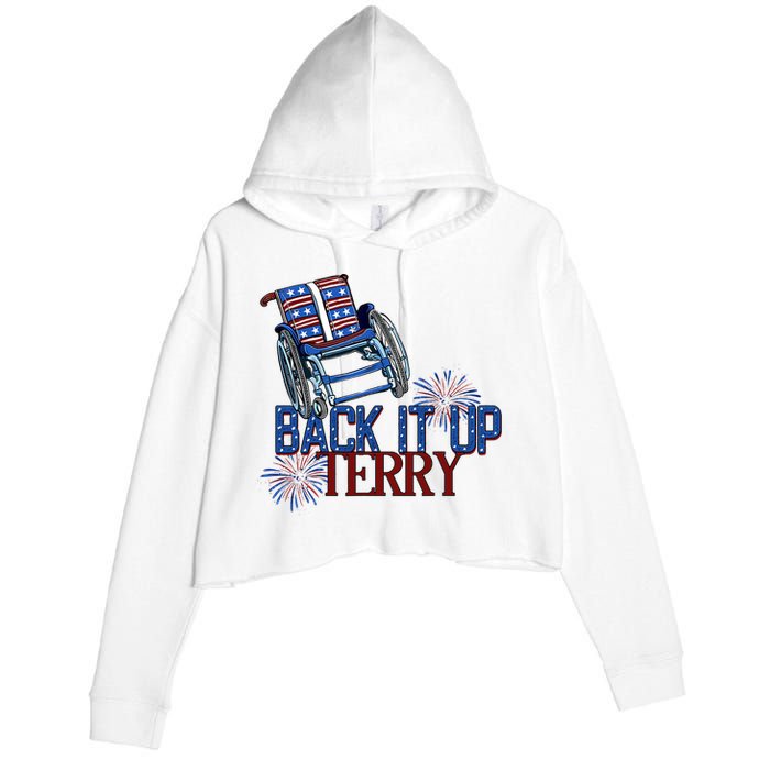 Back Up Terry Put It In Reverse Firework 4th Of July Groovy Crop Fleece Hoodie