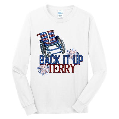 Back Up Terry Put It In Reverse Firework 4th Of July Groovy Tall Long Sleeve T-Shirt