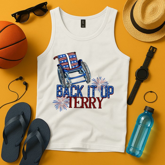 Back Up Terry Put It In Reverse Firework 4th Of July Groovy Tank Top