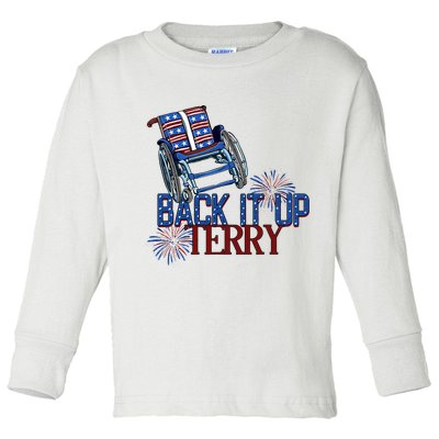 Back Up Terry Put It In Reverse Firework 4th Of July Groovy Toddler Long Sleeve Shirt