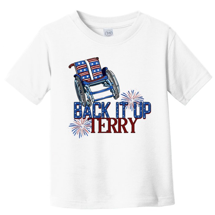 Back Up Terry Put It In Reverse Firework 4th Of July Groovy Toddler T-Shirt