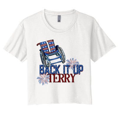 Back Up Terry Put It In Reverse Firework 4th Of July Groovy Crop Top
