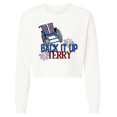 Back Up Terry Put It In Reverse Firework 4th Of July Groovy Cropped Pullover Crew