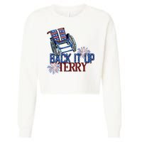 Back Up Terry Put It In Reverse Firework 4th Of July Groovy Cropped Pullover Crew
