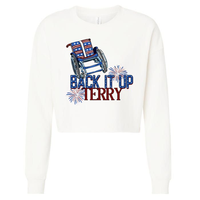 Back Up Terry Put It In Reverse Firework 4th Of July Groovy Cropped Pullover Crew