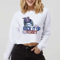 Back Up Terry Put It In Reverse Firework 4th Of July Groovy Cropped Pullover Crew
