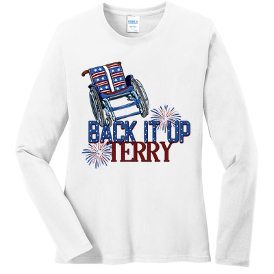Back Up Terry Put It In Reverse Firework 4th Of July Groovy Ladies Long Sleeve Shirt