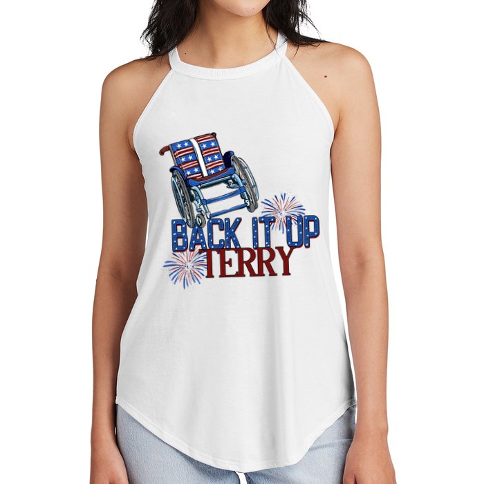 Back Up Terry Put It In Reverse Firework 4th Of July Groovy Women's Perfect Tri Rocker Tank