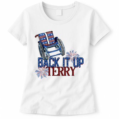 Back Up Terry Put It In Reverse Firework 4th Of July Groovy Womens T-Shirt