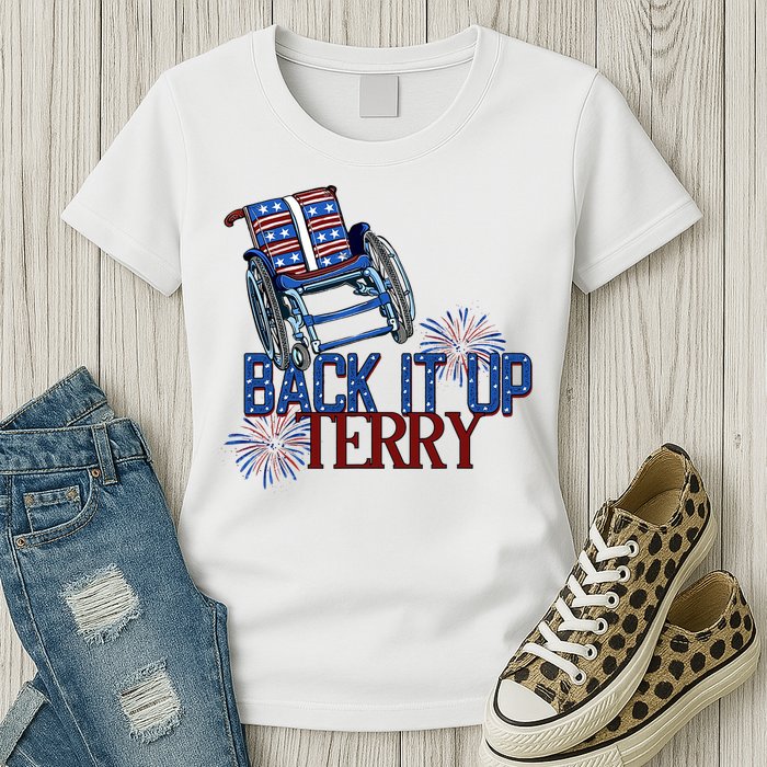 Back Up Terry Put It In Reverse Firework 4th Of July Groovy Womens T-Shirt