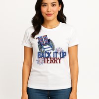 Back Up Terry Put It In Reverse Firework 4th Of July Groovy Womens T-Shirt