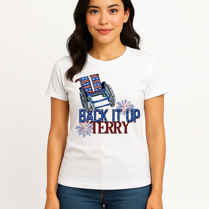 Back Up Terry Put It In Reverse Firework 4th Of July Groovy Womens T-Shirt