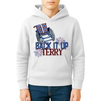 Back Up Terry Put It In Reverse Firework 4th Of July Groovy Kids Hoodie