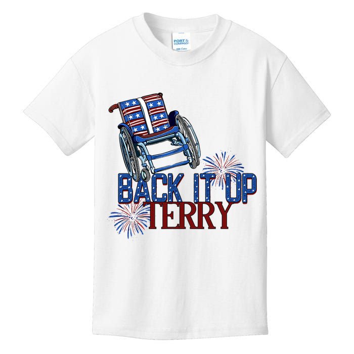 Back Up Terry Put It In Reverse Firework 4th Of July Groovy Kids T-Shirt