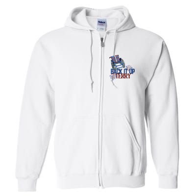 Back Up Terry Put It In Reverse Firework 4th Of July Groovy Full Zip Hoodie