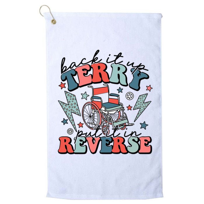 Back Up Terry Put It In Reverse Firework Retro Groovy Style Platinum Collection Golf Towel