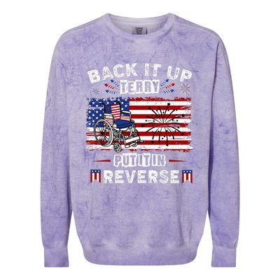 Back Up Terry Put It In Reverse Firework Funny 4th Of July Colorblast Crewneck Sweatshirt