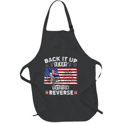 Back Up Terry Put It In Reverse Firework Funny 4th Of July Full-Length Apron With Pockets