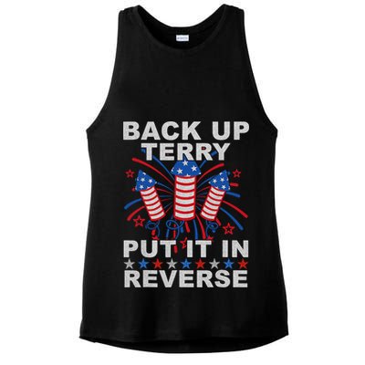 Back Up Terry Put It In Reverse Firework Funny 4th Of July Ladies PosiCharge Tri-Blend Wicking Tank