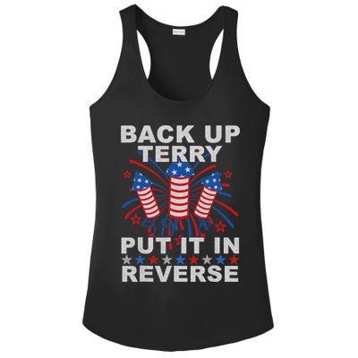 Back Up Terry Put It In Reverse Firework Funny 4th Of July Ladies PosiCharge Competitor Racerback Tank