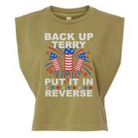 Back Up Terry Put It In Reverse Firework Funny 4th Of July Garment-Dyed Women's Muscle Tee