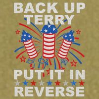 Back Up Terry Put It In Reverse Firework Funny 4th Of July Garment-Dyed Women's Muscle Tee
