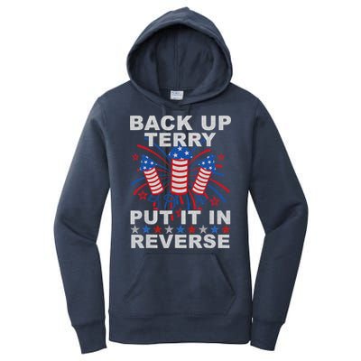 Back Up Terry Put It In Reverse Firework Funny 4th Of July Women's Pullover Hoodie