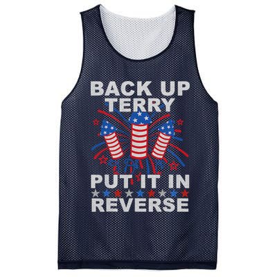 Back Up Terry Put It In Reverse Firework Funny 4th Of July Mesh Reversible Basketball Jersey Tank