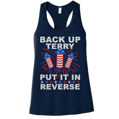 Back Up Terry Put It In Reverse Firework Funny 4th Of July Womens Tank Top