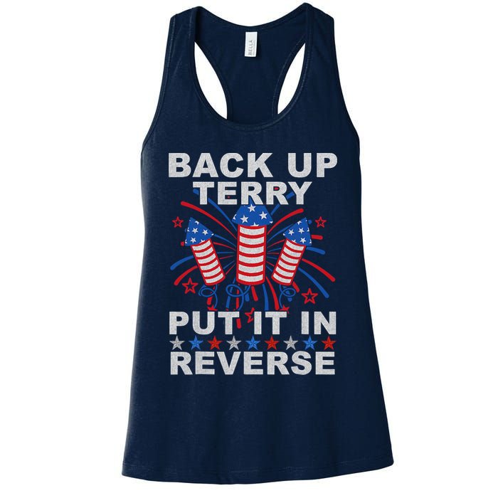 Back Up Terry Put It In Reverse Firework Funny 4th Of July Womens Tank Top