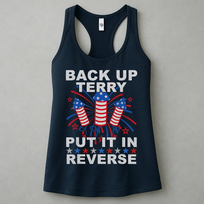 Back Up Terry Put It In Reverse Firework Funny 4th Of July Womens Tank Top