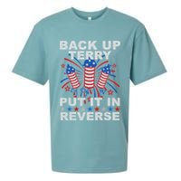 Back Up Terry Put It In Reverse Firework Funny 4th Of July Sueded Cloud Jersey T-Shirt