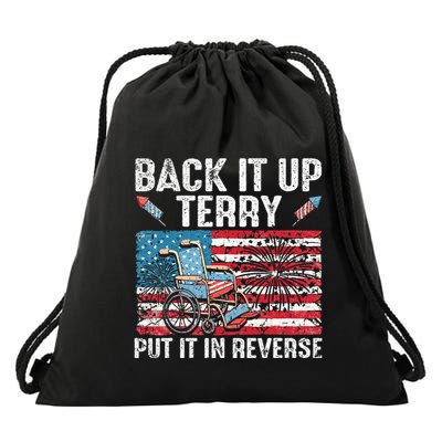 Back Up Terry Put It In Reverse Firework Drawstring Bag