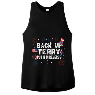 Back Up Terry Put It In Reverse Funny 4th of July Ladies PosiCharge Tri-Blend Wicking Tank