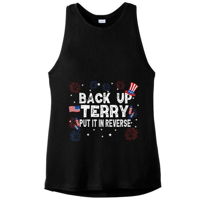 Back Up Terry Put It In Reverse Funny 4th of July Ladies PosiCharge Tri-Blend Wicking Tank