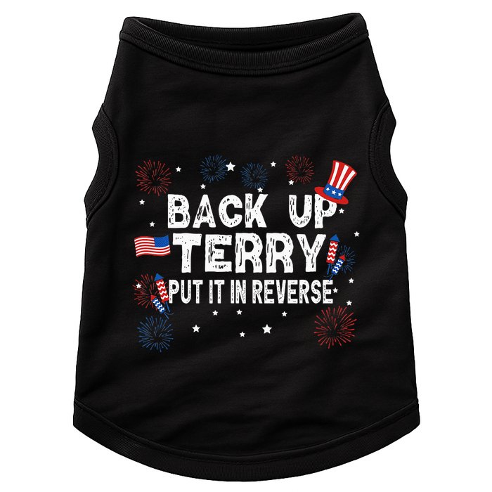 Back Up Terry Put It In Reverse Funny 4th of July Doggie Tank