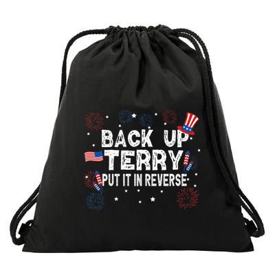 Back Up Terry Put It In Reverse Funny 4th of July Drawstring Bag